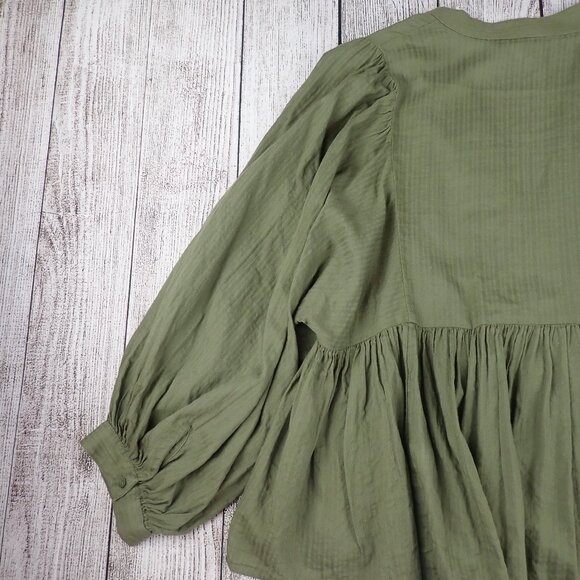 BANANA REPUBLIC Women M Balloon Long Sleeve Top Embroidered Peasant Blouse - Picture 4 of 8